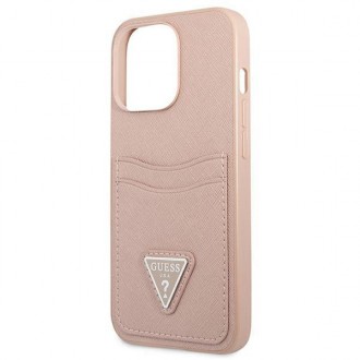 Guess GUHCP13LPSATPP iPhone 13 Pro / 13 6.1 &quot;pink / pink hardcase SaffianoTriangle Logo Cardslot