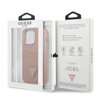 Guess GUHCP13LPSATPP iPhone 13 Pro / 13 6.1 &quot;pink / pink hardcase SaffianoTriangle Logo Cardslot