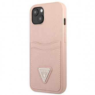 Guess GUHCP13MPSATPP iPhone 13 6.1 &quot;pink / pink hardcase SaffianoTriangle Logo Cardslot