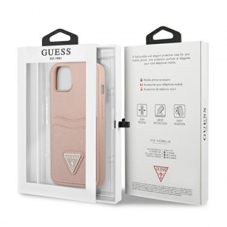 Guess GUHCP13MPSATPP iPhone 13 6.1 &quot;pink / pink hardcase SaffianoTriangle Logo Cardslot