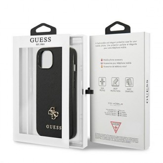 Guess GUHCP13SPS4MK iPhone 13 mini 5,4 &quot;black / black hardcase Saffiano 4G Small Metal Logo