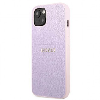 Guess GUHCP13SPSASBPU iPhone 13 mini 5,4 &quot;purple / purple Saffiano Hot Stamp &amp; Metal Logo