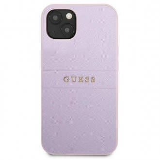 Guess GUHCP13SPSASBPU iPhone 13 mini 5,4 &quot;purple / purple Saffiano Hot Stamp &amp; Metal Logo