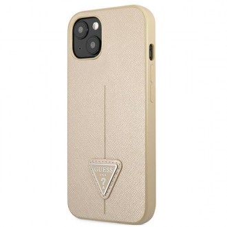 Guess GUHCP13SPSATLE iPhone 13 mini 5,4 &quot;beige / beige hardcase SaffianoTriangle Logo