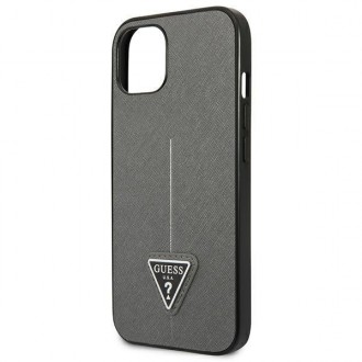 Guess GUHCP13SPSATLG iPhone 13 mini 5,4 &quot;silver / silver hardcase SaffianoTriangle Logo