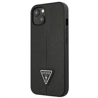 Guess GUHCP13SPSATLK iPhone 13 mini 5,4 &quot;black / black hardcase SaffianoTriangle Logo