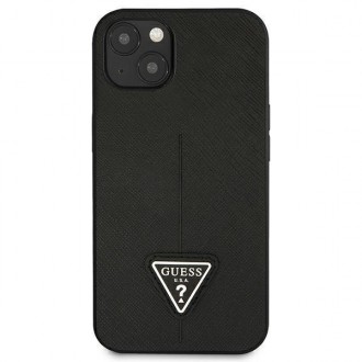 Guess GUHCP13SPSATLK iPhone 13 mini 5,4 &quot;black / black hardcase SaffianoTriangle Logo