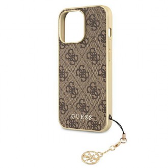 Guess GUHCP13XGF4GBR iPhone 13 Pro Max 6,7" brązowy/brown hardcase 4G Charms Collection