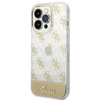 Guess GUHCP14LHG4MHG iPhone 14 Pro 6.1 &quot;gold / gold hardcase 4G Pattern Script