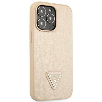 Guess GUHCP14LPSATLE iPhone 14 Pro 6,1 &quot;beige / beige hardcase SaffianoTriangle Logo