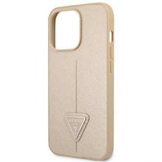 Guess GUHCP14LPSATLE iPhone 14 Pro 6,1 &quot;beige / beige hardcase SaffianoTriangle Logo