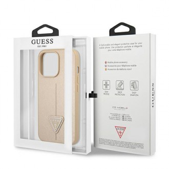 Guess GUHCP14LPSATLE iPhone 14 Pro 6,1 &quot;beige / beige hardcase SaffianoTriangle Logo