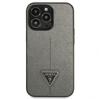 Guess GUHCP14LPSATLG iPhone 14 Pro 6.1 &quot;silver / silver hardcase SaffianoTriangle Logo