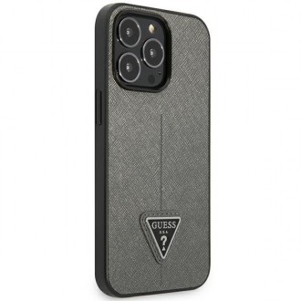 Guess GUHCP14LPSATLG iPhone 14 Pro 6.1 &quot;silver / silver hardcase SaffianoTriangle Logo