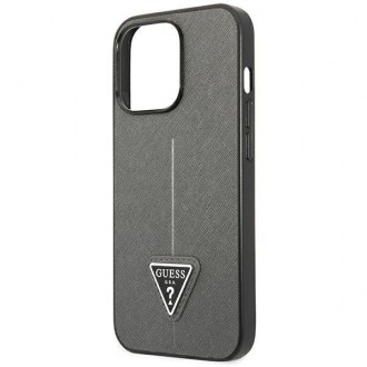 Guess GUHCP14LPSATLG iPhone 14 Pro 6.1 &quot;silver / silver hardcase SaffianoTriangle Logo