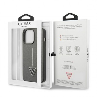 Guess GUHCP14LPSATLG iPhone 14 Pro 6.1 &quot;silver / silver hardcase SaffianoTriangle Logo