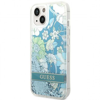 Guess GUHCP14MLFLSN iPhone 14 Plus 6,7&quot; zelený/zelený pevný obal Flower Liquid Glitter