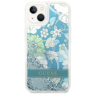 Guess GUHCP14MLFLSN iPhone 14 Plus 6,7&quot; zelený/zelený pevný obal Flower Liquid Glitter