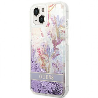 Guess GUHCP14MLFLSU iPhone 14 Plus 6.7 &quot;violet / purple hardcase Flower Liquid Glitter