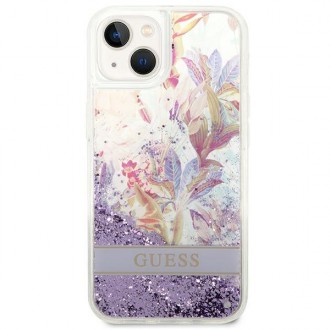 Guess GUHCP14MLFLSU iPhone 14 Plus 6.7 &quot;violet / purple hardcase Flower Liquid Glitter