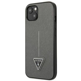 Guess GUHCP14MPSATLG iPhone 14 Plus 6.7 &quot;silver / silver hardcase SaffianoTriangle Logo