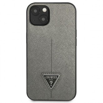 Guess GUHCP14MPSATLG iPhone 14 Plus 6.7 &quot;silver / silver hardcase SaffianoTriangle Logo