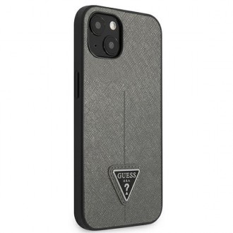 Guess GUHCP14MPSATLG iPhone 14 Plus 6.7 &quot;silver / silver hardcase SaffianoTriangle Logo