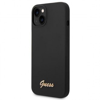 Guess GUHCP14MSLSMK iPhone 14 Plus 6.7 &quot;black / black hard case Silicone Vintage Gold Logo