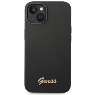 Guess GUHCP14MSLSMK iPhone 14 Plus 6.7 &quot;black / black hard case Silicone Vintage Gold Logo