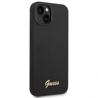 Guess GUHCP14MSLSMK iPhone 14 Plus 6.7 &quot;black / black hard case Silicone Vintage Gold Logo