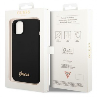 Guess GUHCP14MSLSMK iPhone 14 Plus 6.7 &quot;black / black hard case Silicone Vintage Gold Logo