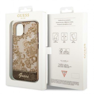 Guess GUHCP14SHGPLHC iPhone 14 6.1 &quot;ocher hardcase Porcelain Collection