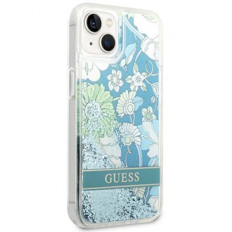 Guess GUHCP14SLFLSN iPhone 14 6.1 &quot;green / green hardcase Flower Liquid Glitter