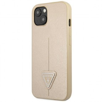 Guess GUHCP14SPSATLE iPhone 14 6,1 &quot;beige / beige hardcase SaffianoTriangle Logo