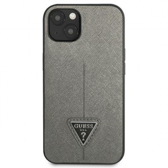 Guess GUHCP14SPSATLG iPhone 14 6.1 &quot;silver / silver hardcase SaffianoTriangle Logo