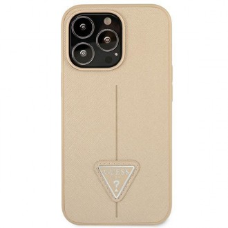 Guess GUHCP14XPSATLE iPhone 14 Pro Max 6,7 &quot;beige / beige hardcase SaffianoTriangle Logo