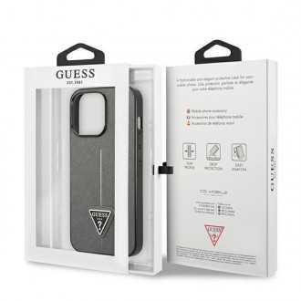 Guess GUHCP14XPSATLG iPhone 14 Pro Max 6.7 &quot;silver / silver hardcase SaffianoTriangle Logo