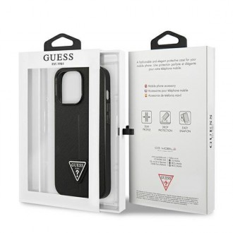 Guess GUHCP14XPSATLK iPhone 14 Pro Max 6,7 &quot;black / black hardcase SaffianoTriangle Logo