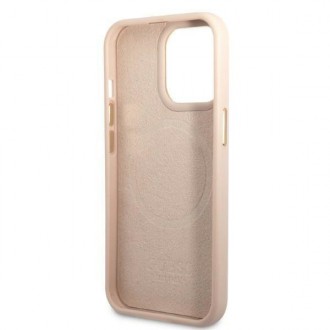 Guess GUHMP13LU4GPRP iPhone 13 Pro / 13 6.1 &quot;pink / pink hard case 4G Logo Plate MagSafe