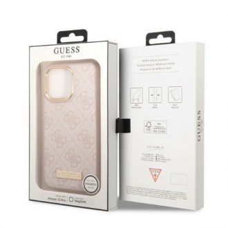 Guess GUHMP13LU4GPRP iPhone 13 Pro / 13 6.1 &quot;pink / pink hard case 4G Logo Plate MagSafe