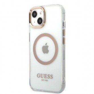 Guess GUHMP13MHTRMD iPhone 13 6.1 &quot;gold / gold hard case Metal Outline Magsafe