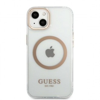 Guess GUHMP13MHTRMD iPhone 13 6.1 &quot;gold / gold hard case Metal Outline Magsafe