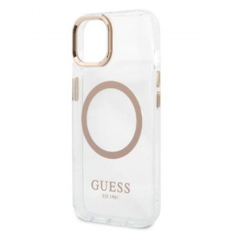 Guess GUHMP13MHTRMD iPhone 13 6.1 &quot;gold / gold hard case Metal Outline Magsafe