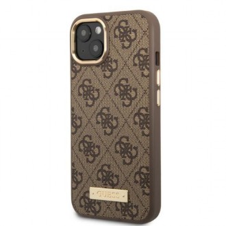 Guess GUHMP13MU4GPRW iPhone 13 6.1 &quot;brown / brown hard case 4G Logo Plate MagSafe