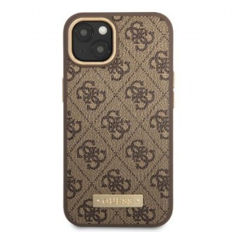 Guess GUHMP13MU4GPRW iPhone 13 6.1 &quot;brown / brown hard case 4G Logo Plate MagSafe