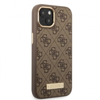 Guess GUHMP13MU4GPRW iPhone 13 6.1 &quot;brown / brown hard case 4G Logo Plate MagSafe