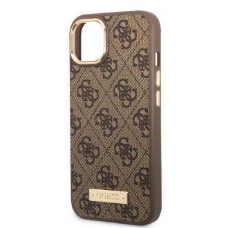 Guess GUHMP13MU4GPRW iPhone 13 6.1 &quot;brown / brown hard case 4G Logo Plate MagSafe