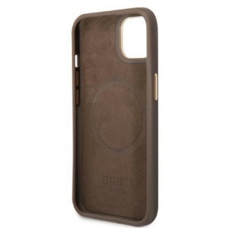 Guess GUHMP13MU4GPRW iPhone 13 6.1 &quot;brown / brown hard case 4G Logo Plate MagSafe