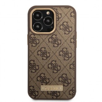 Guess GUHMP13XU4GPRW iPhone 13 Pro Max 6.7 &quot;brown / brown hard case 4G Logo Plate MagSafe