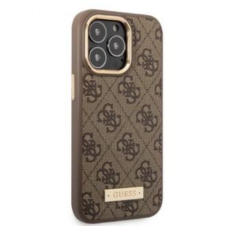 Guess GUHMP13XU4GPRW iPhone 13 Pro Max 6.7 &quot;brown / brown hard case 4G Logo Plate MagSafe